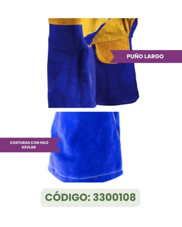 Guante Soldador Hilo Kevlar Azul - Imagen 2