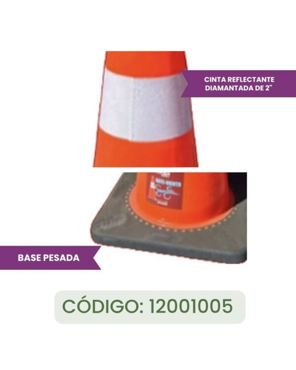 Cono Reflectante Redder 28″ Base Pesada - Imagen 2
