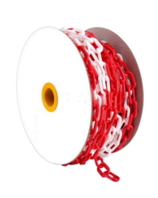 Rollo Cadena Plástica Roja/Blanca 50M Redder