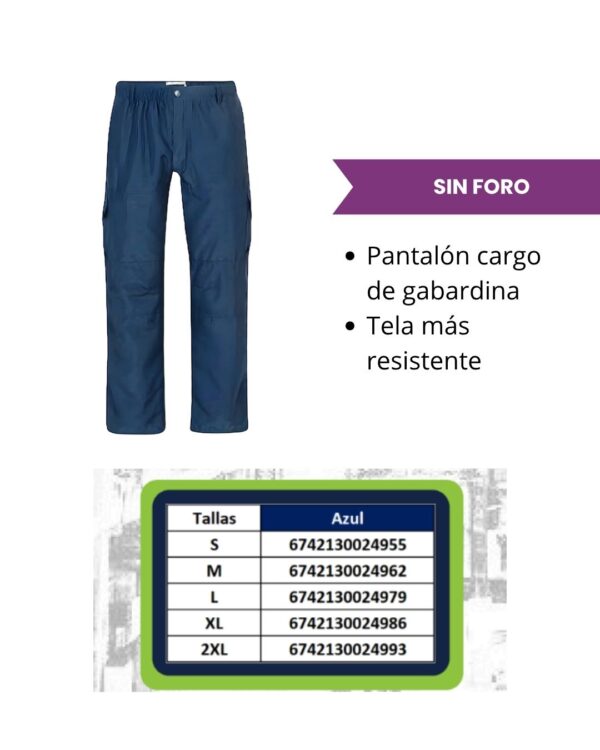 Pantalón Cargo Gabardina SIN FORRO - Imagen 2