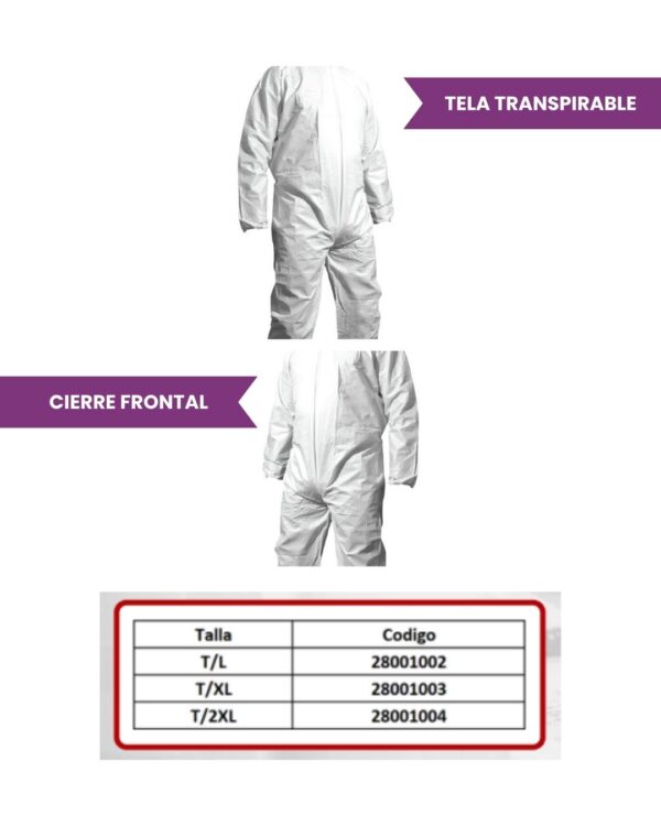 Buzo Coverall Blanco Redder - Imagen 2