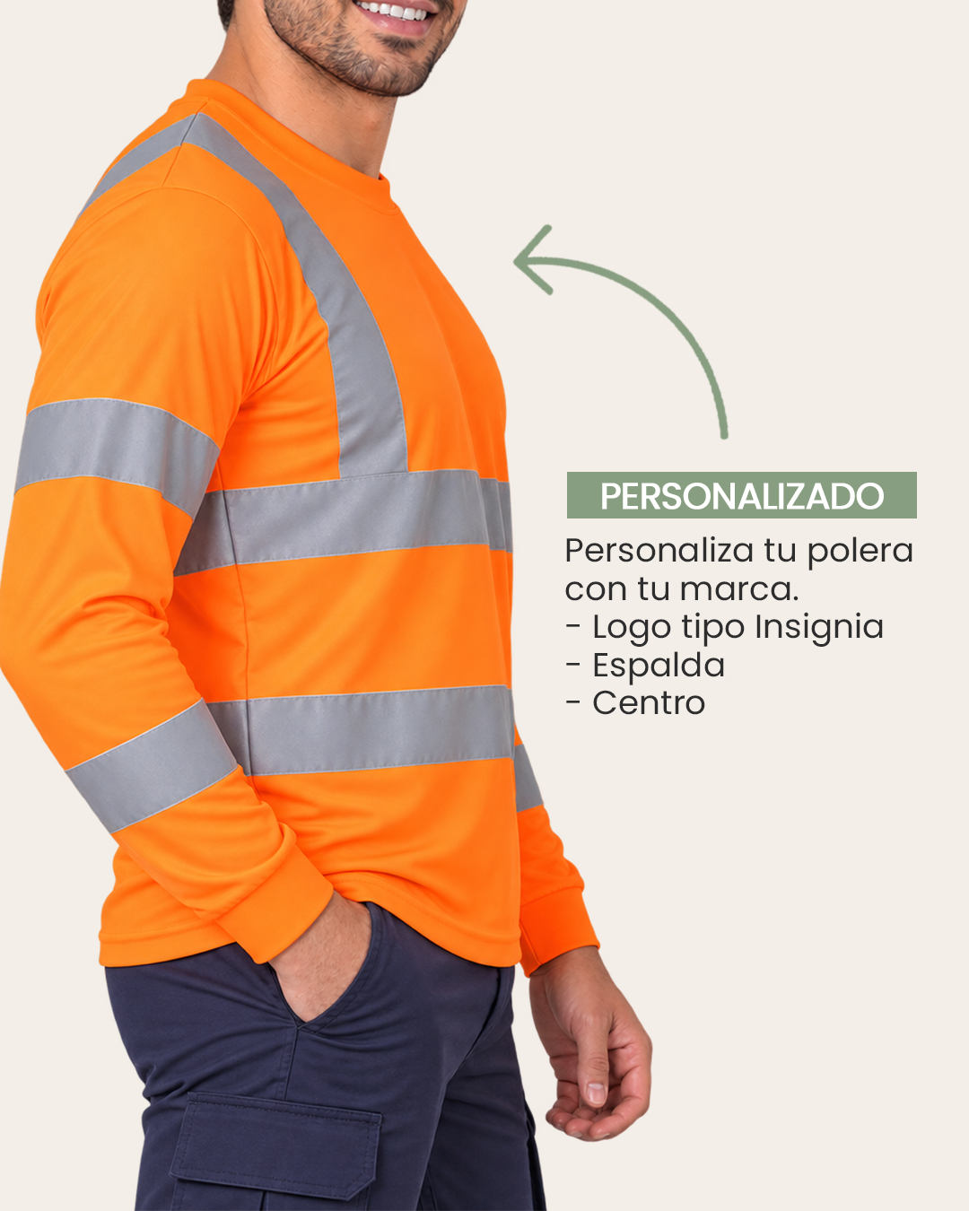 Polera Polo CoolFit M/L Cinta Reflectante 3M - Imagen 2