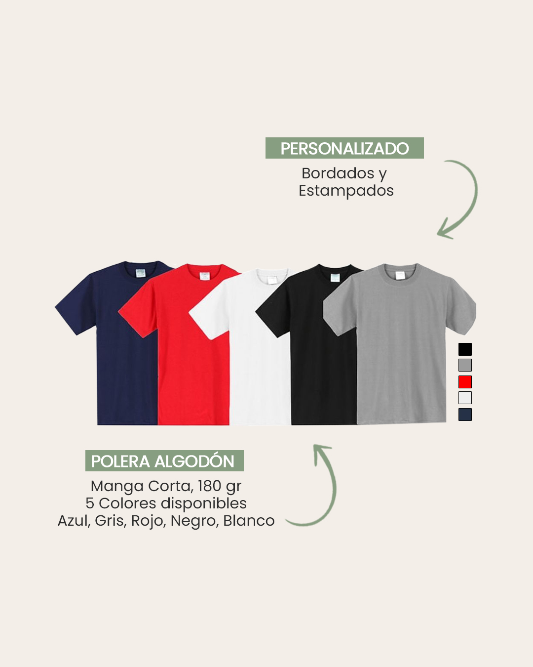 Polera Algodón 180G M/C - Imagen 3
