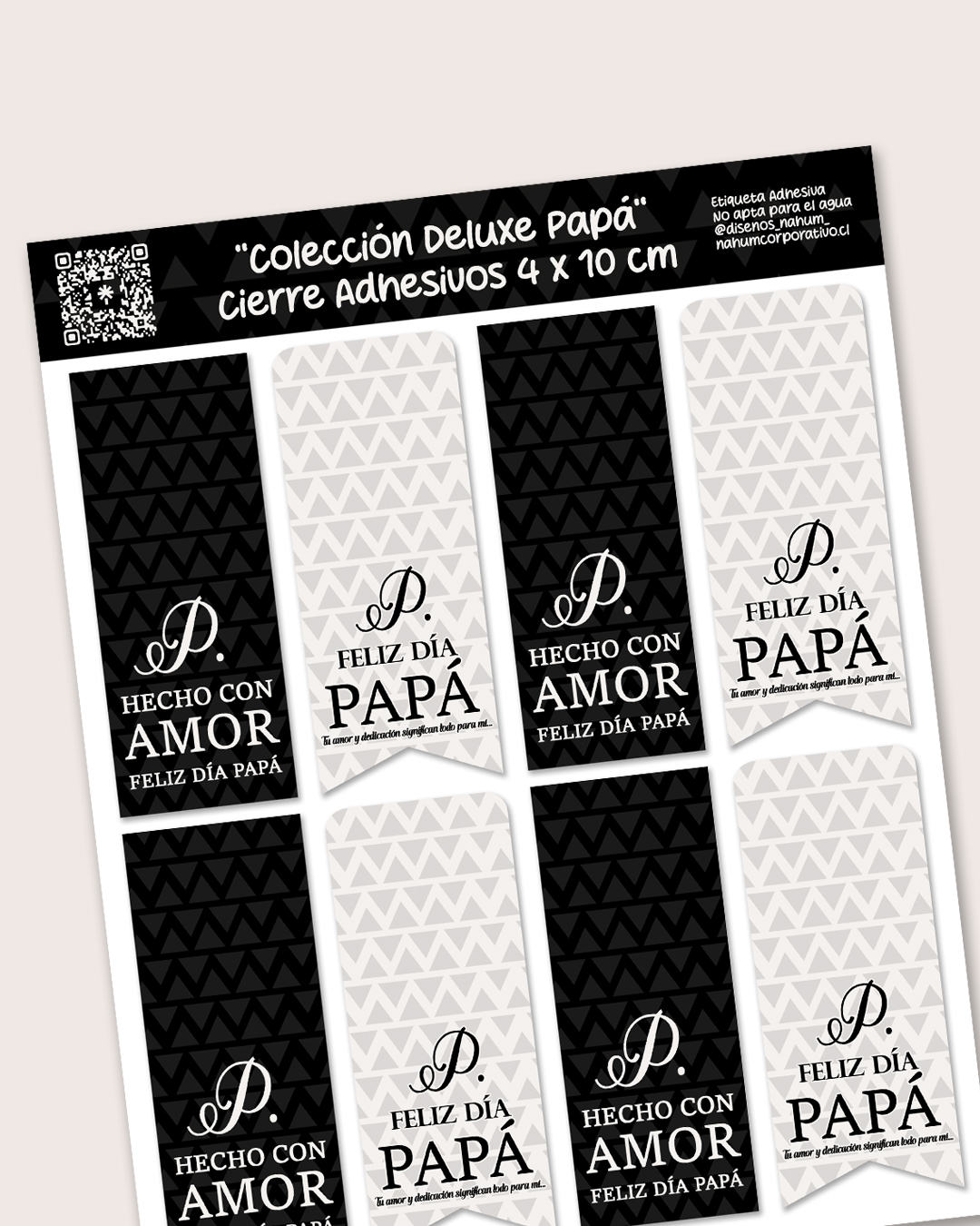 Cierres 4 x 10 cm | Colección Papá Deluxe